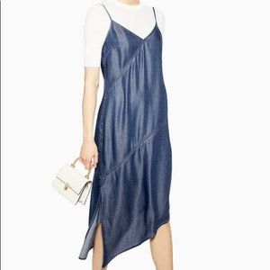 NWT Topshop denim asymmetrical dress